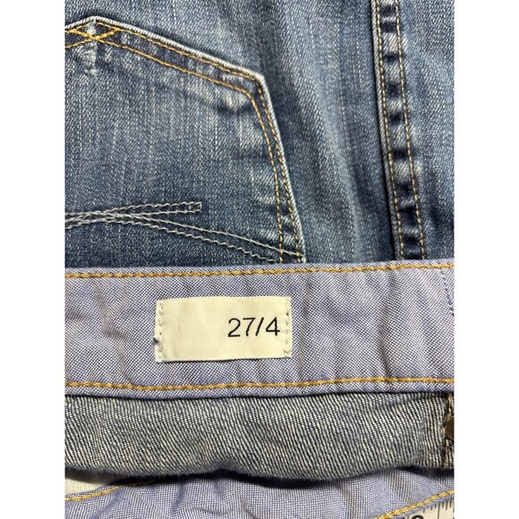 Gap 1969 Denim Mini Skirt Size 27/4 Raw Hem Distressed - Picture 3 of 5